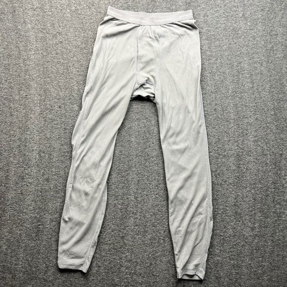 Patagonia Capilene Midweight Base Layer Men Small Gray Thermal Bottoms‎ 44890S9